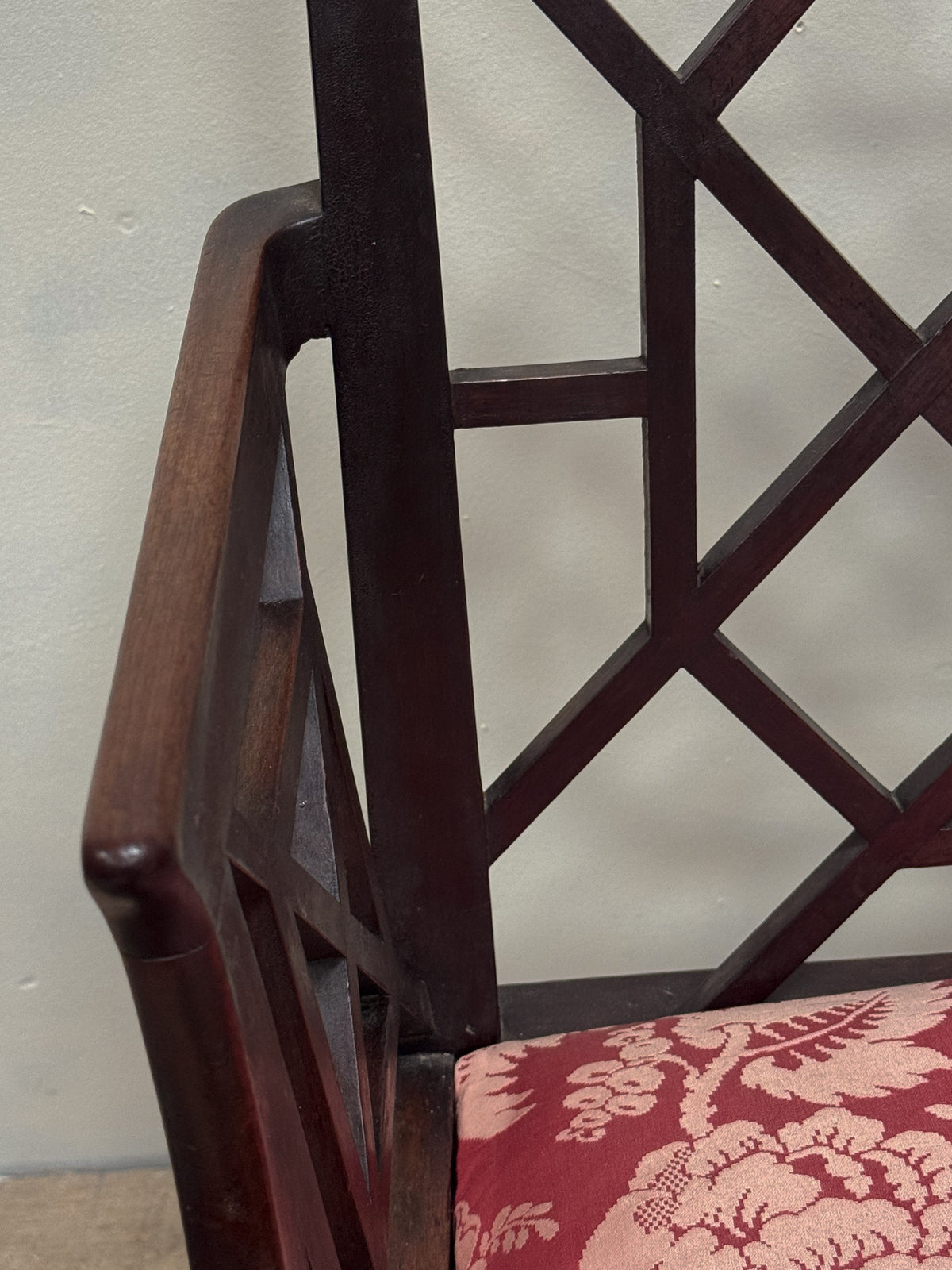 A Late 19th Century Mahogany Chippendale Style Cockpen Armchair