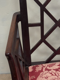 A Late 19th Century Mahogany Chippendale Style Cockpen Armchair