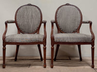 A Pair of Late 18th Century Beech Frame Armchairs in the manner of John Linnell (1729 - 1796)