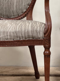 A Pair of Late 18th Century Beech Frame Armchairs in the manner of John Linnell (1729 - 1796)