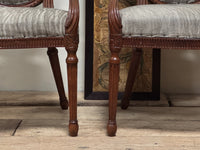 A Pair of Late 18th Century Beech Frame Armchairs in the manner of John Linnell (1729 - 1796)