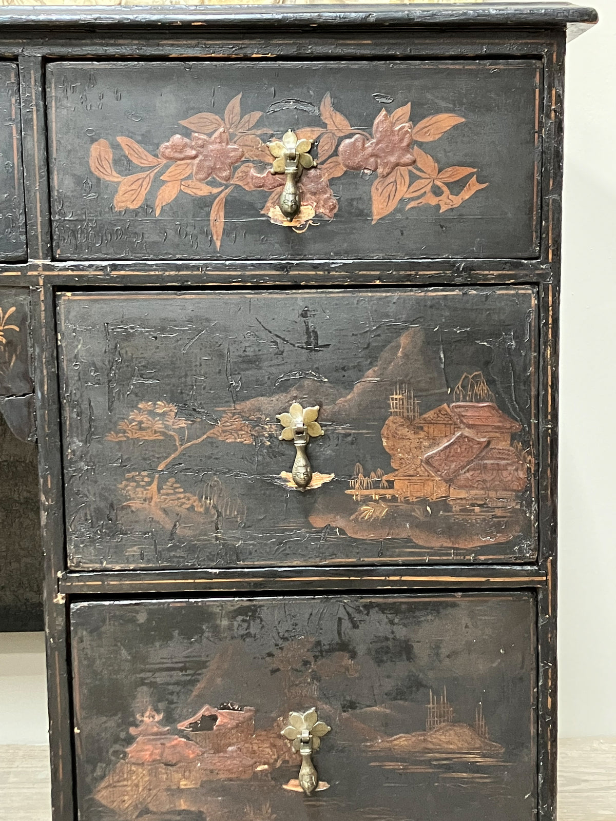 An Early 19th Century Chinoiserie Kneehole Desk