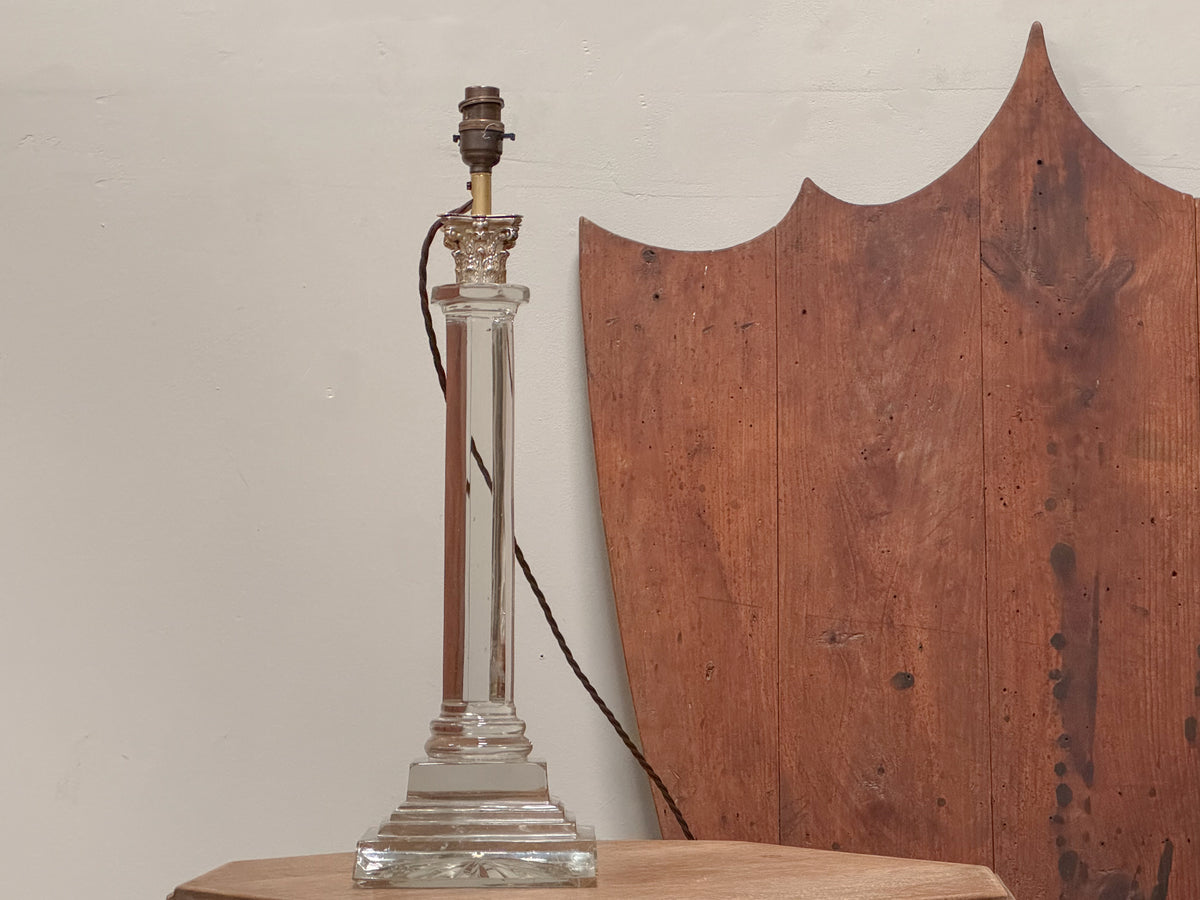 A Late 19th Century Cut Glass Lamp Base