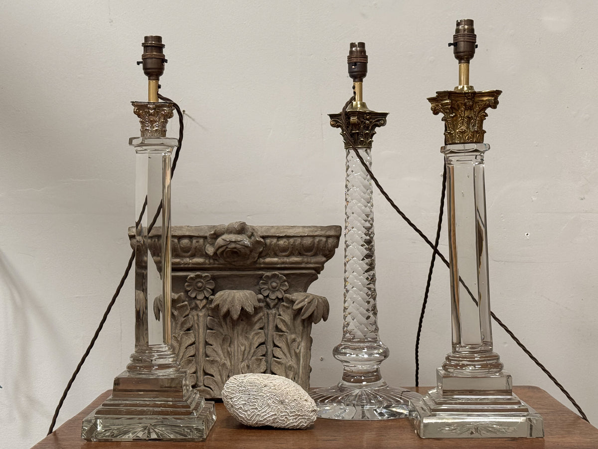 A Late 19th Century Cut Glass Lamp Base