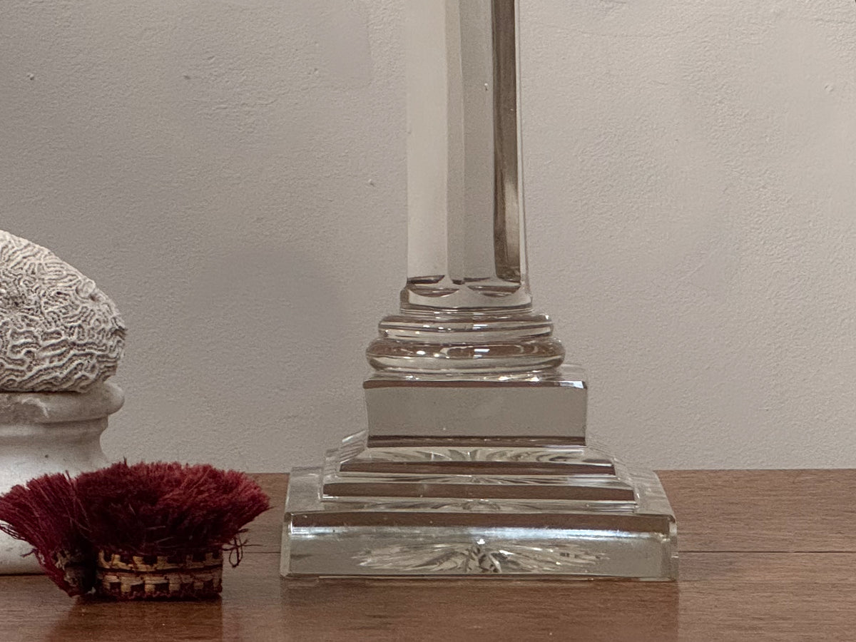 A Late 19th Century Cut Glass Lamp Base