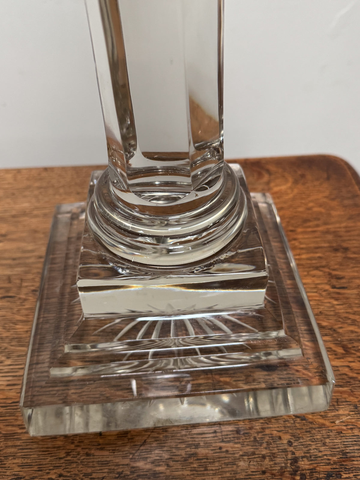 A Late 19th Century Cut Glass Lamp Base