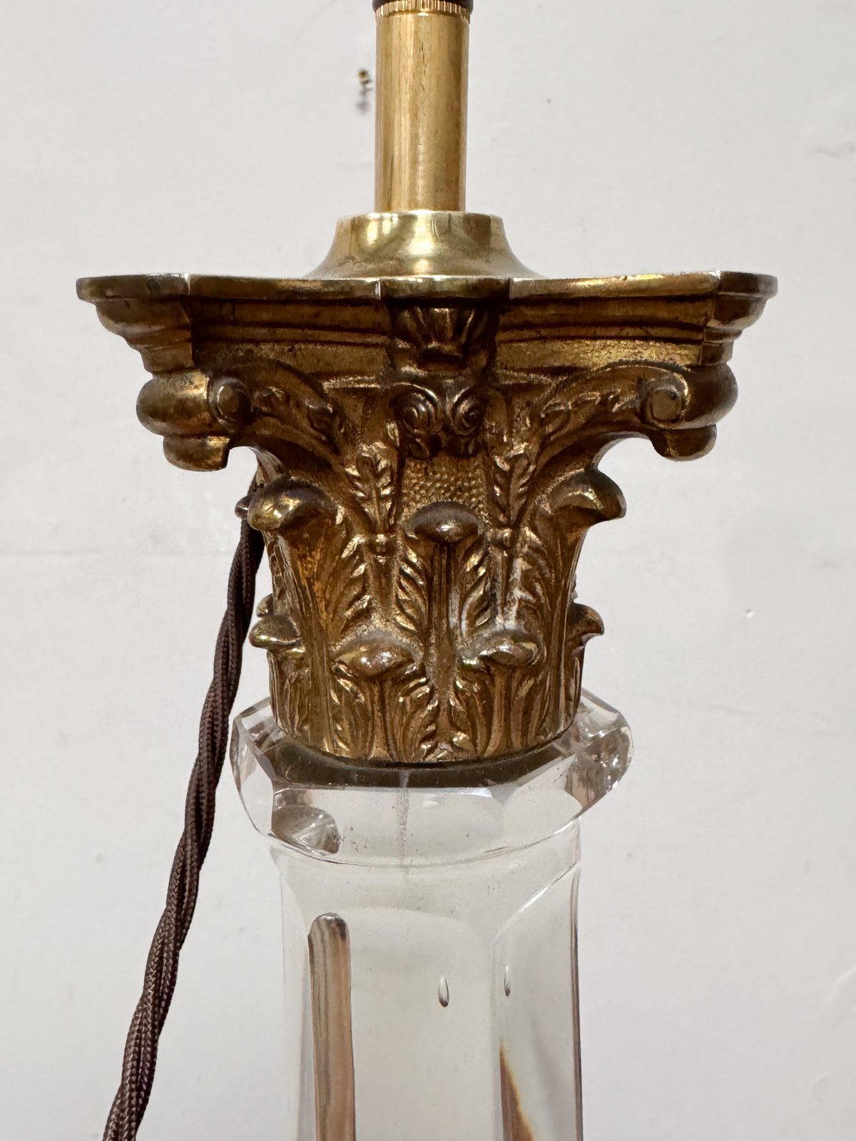A Late 19th Century Cut Glass Lamp Base