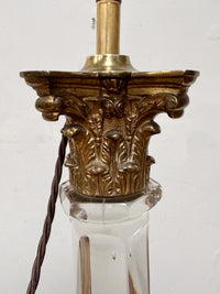 A Late 19th Century Cut Glass Lamp Base