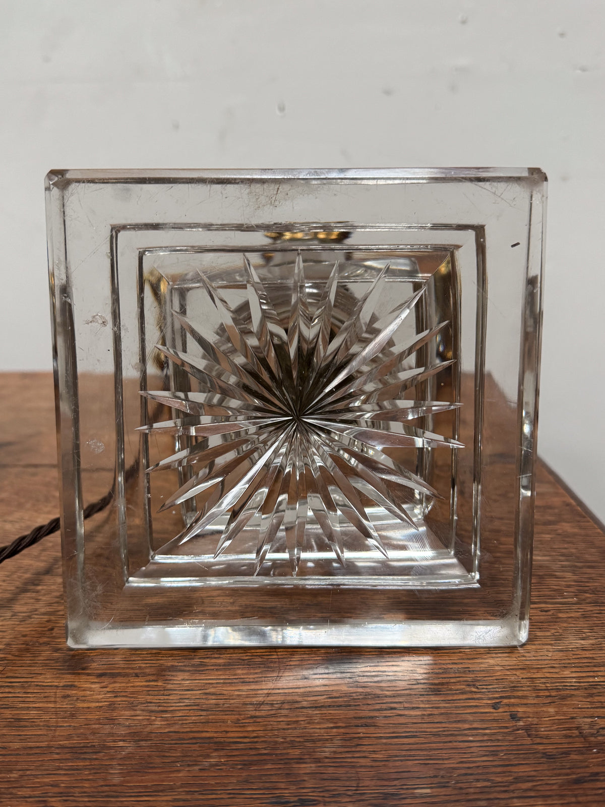 A Late 19th Century Cut Glass Lamp Base