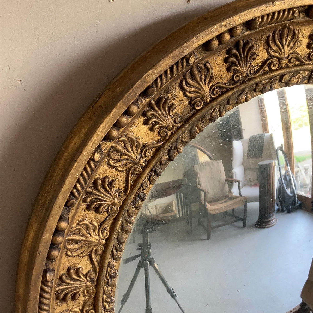 A 19th Century Giltwood Convex Mirror