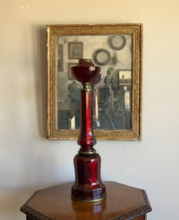 A 19th Century Ruby Glass Lamp Base