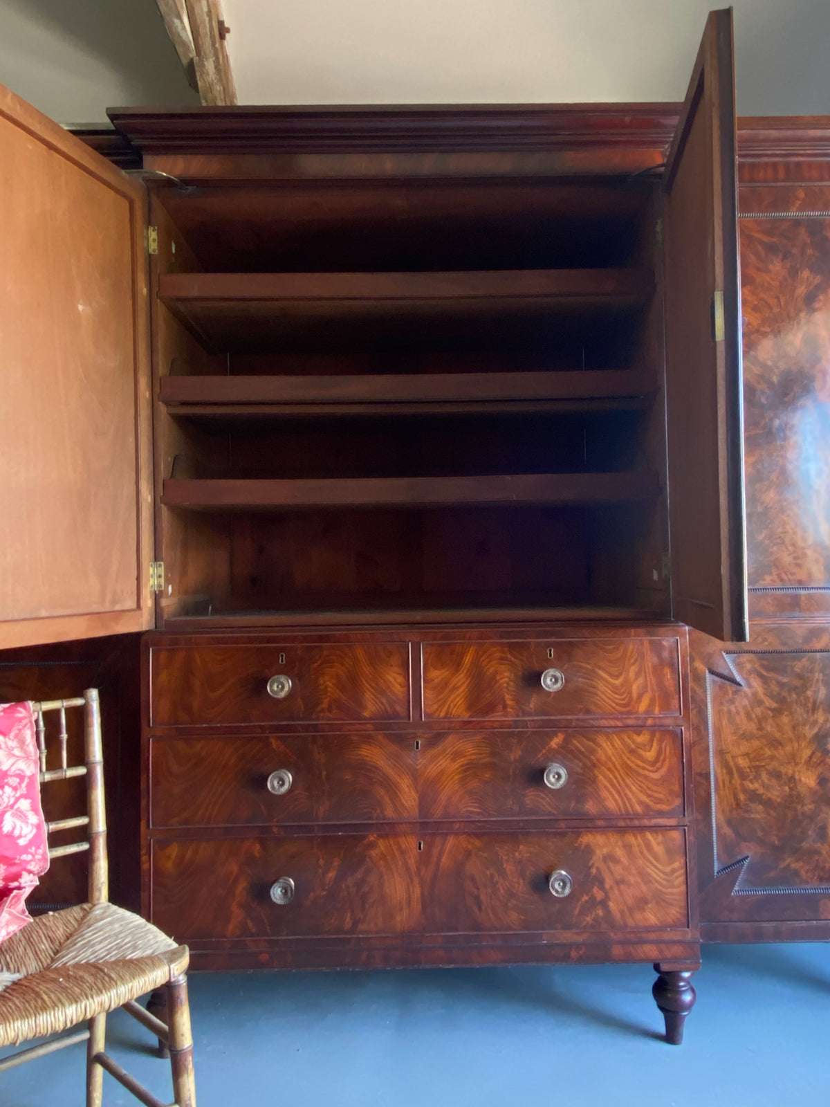 An Exceptional Mahogany Wardrobe