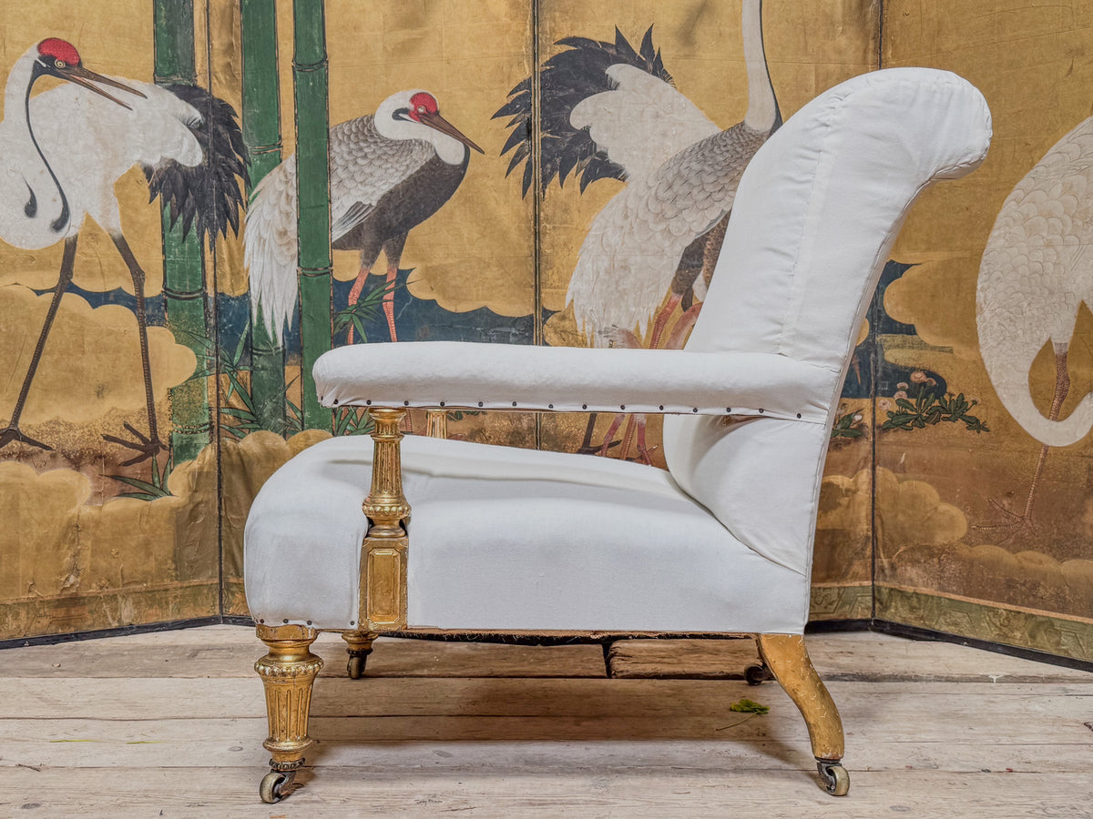 A Mid 19th Century Giltwood Armchair