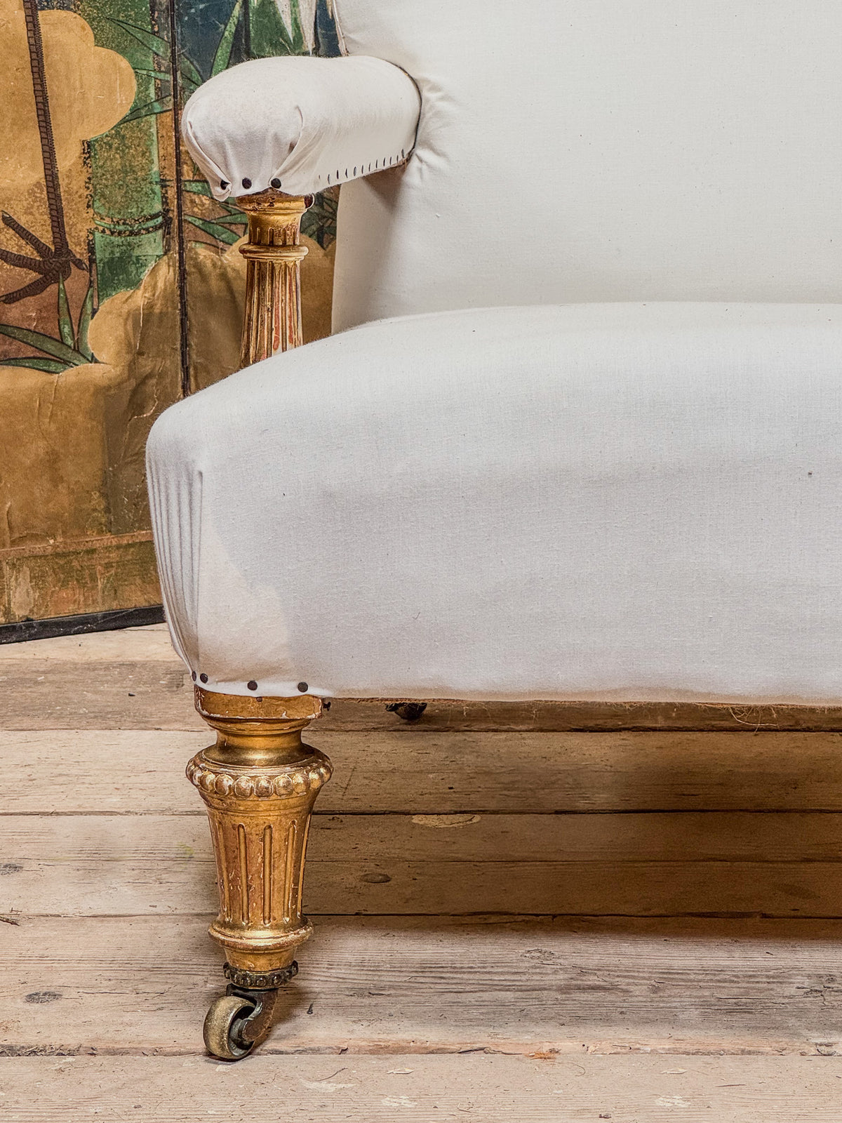 A Mid 19th Century Giltwood Armchair