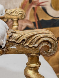 A Mid 19th Century Giltwood Open Armchair
