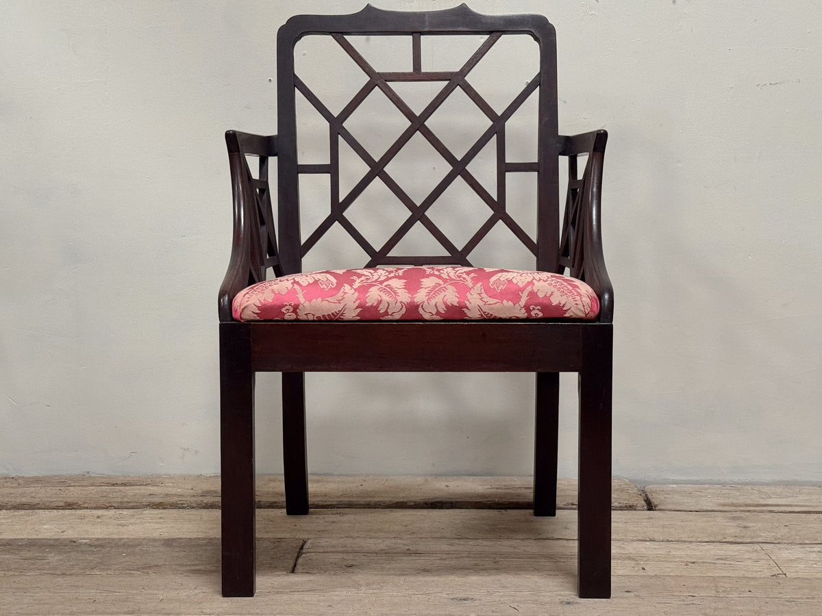 A Late 19th Century Mahogany Chippendale Style Cockpen Armchair