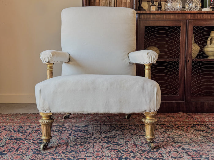 A Mid 19th Century Giltwood Armchair