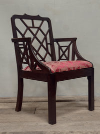 A Late 19th Century Mahogany Chippendale Style Cockpen Armchair