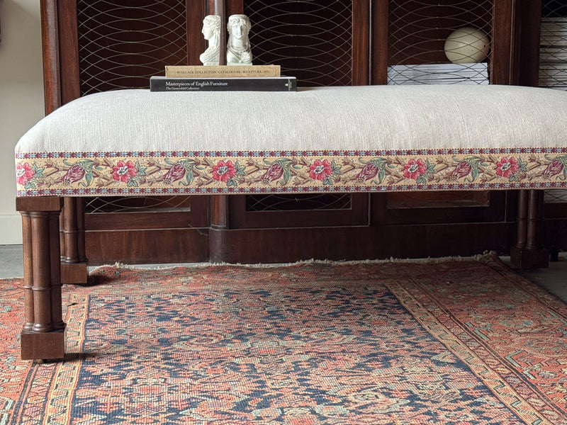 'Alexandra' Centre Stool with 19th Century French Trim