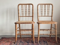 A Pair of Regency Faux Bamboo Chairs