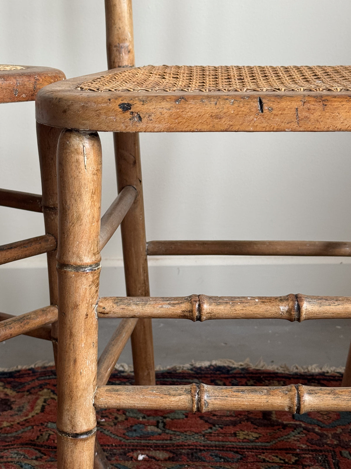 A Pair of Regency Faux Bamboo Chairs