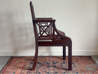 A Late 19th Century Mahogany Chippendale Style Cockpen Armchair