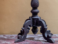 A Mid 19th Century Anglo Indian Ebony Carved Table