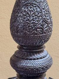 A Mid 19th Century Anglo Indian Ebony Carved Table