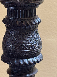 A Mid 19th Century Anglo Indian Ebony Carved Table