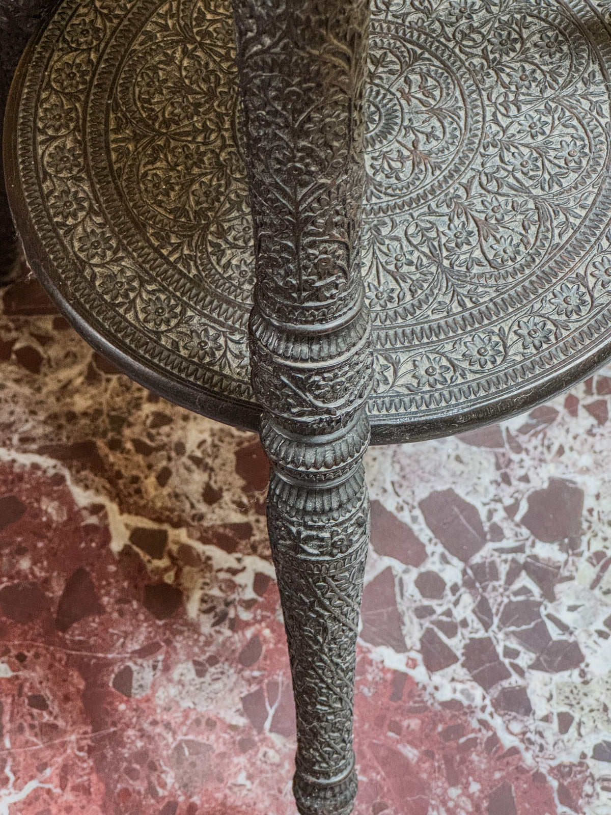 A Mid 19th Century Anglo Indian Ebony Tiered Table