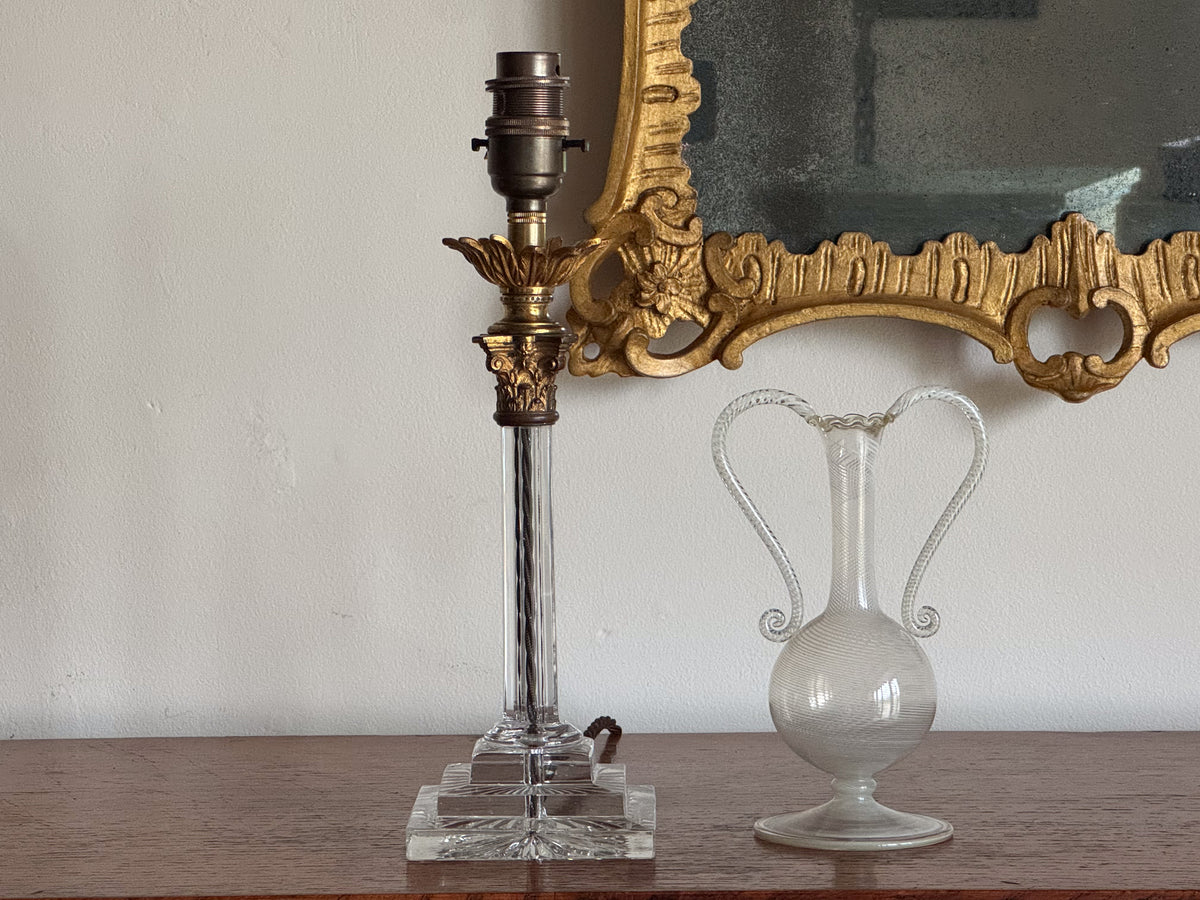 A Small Early Twentieth Century Cut Glass & Gilt