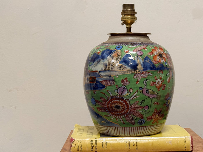 An 18th Century Clobbered Vase Lamp