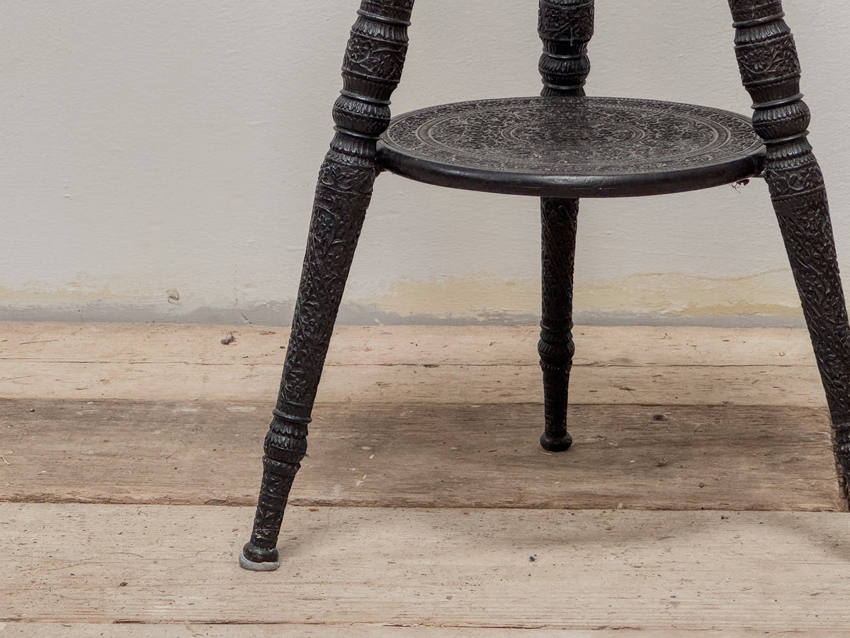 A Mid 19th Century Anglo Indian Ebony Tiered Table