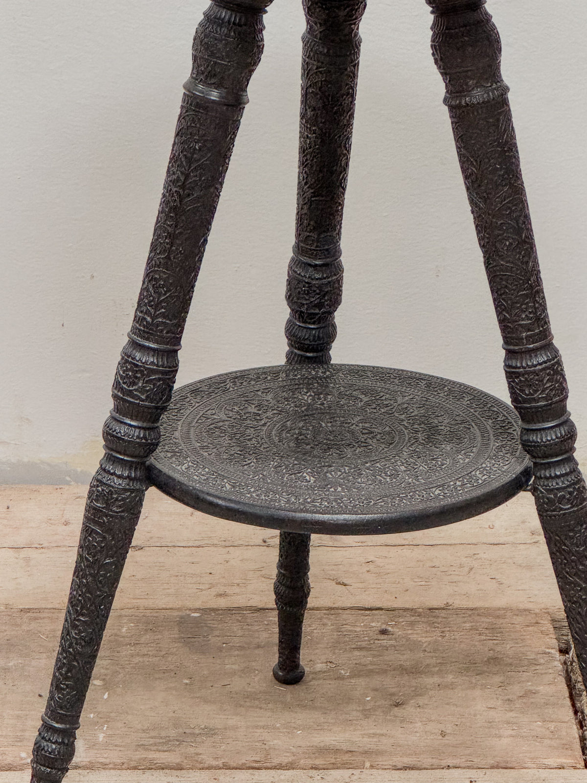 A Mid 19th Century Anglo Indian Ebony Tiered Table