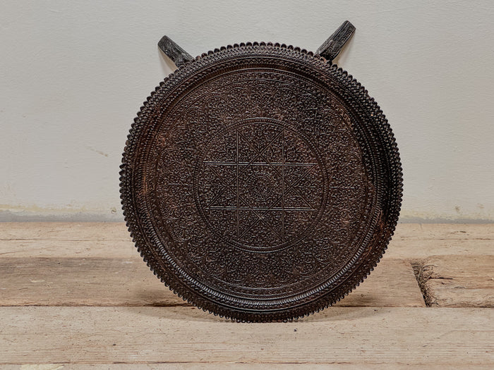 A Mid 19th Century Anglo Indian Ebony Carved Table