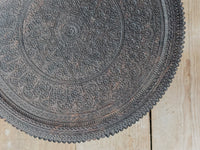 A Mid 19th Century Anglo Indian Ebony Carved Table