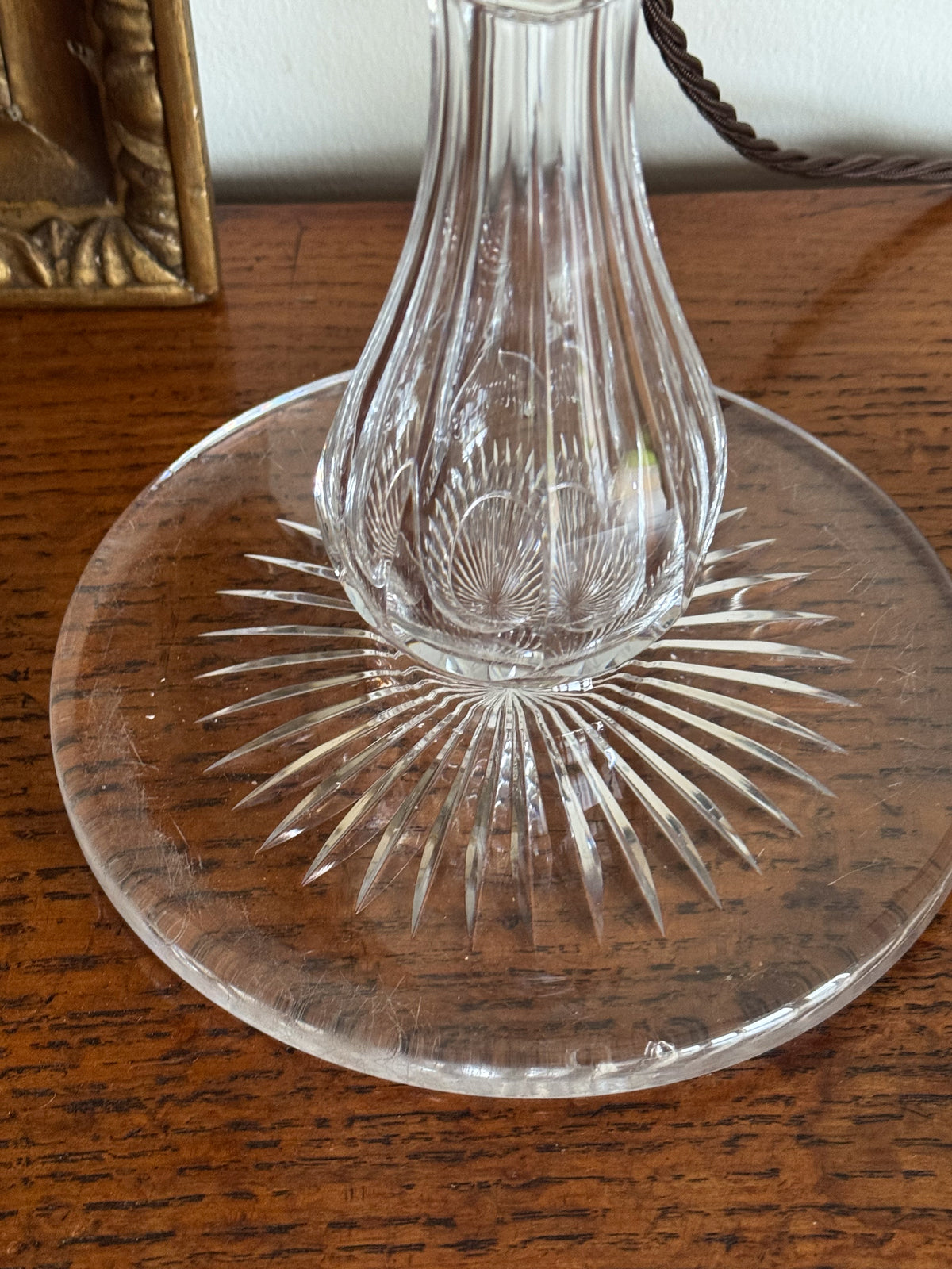 A Late 19th Century Cut Glass Lamp