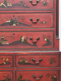A George III Oak Chest of Chest with 19th Century Lacquered Decoration