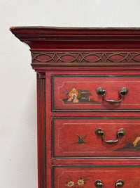 A George III Oak Chest of Chest with 19th Century Lacquered Decoration