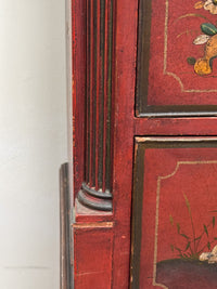 A George III Oak Chest of Chest with 19th Century Lacquered Decoration