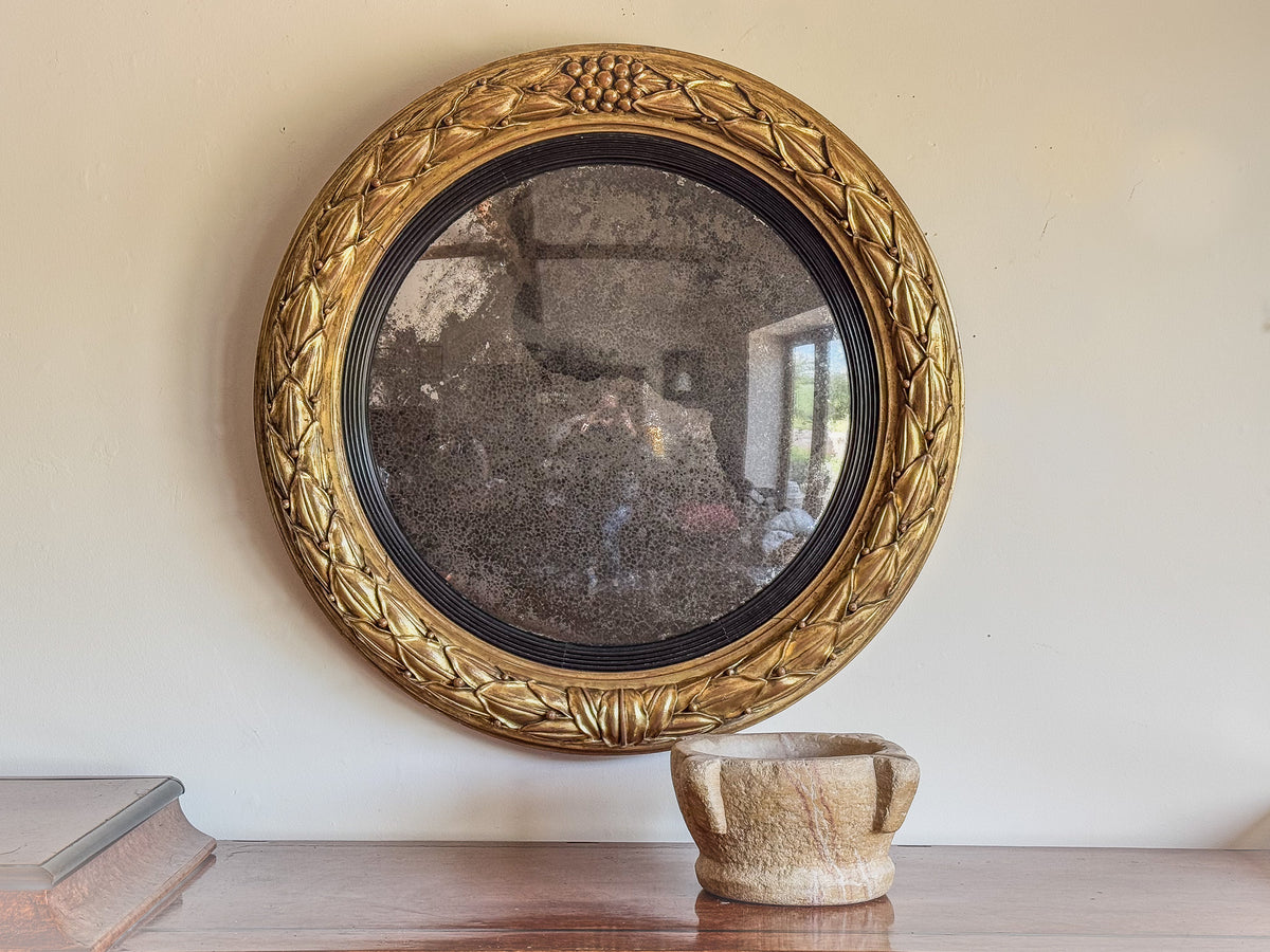A Regency Giltwood Convex Mirror