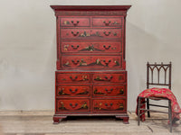A George III Oak Chest of Chest with 19th Century Lacquered Decoration