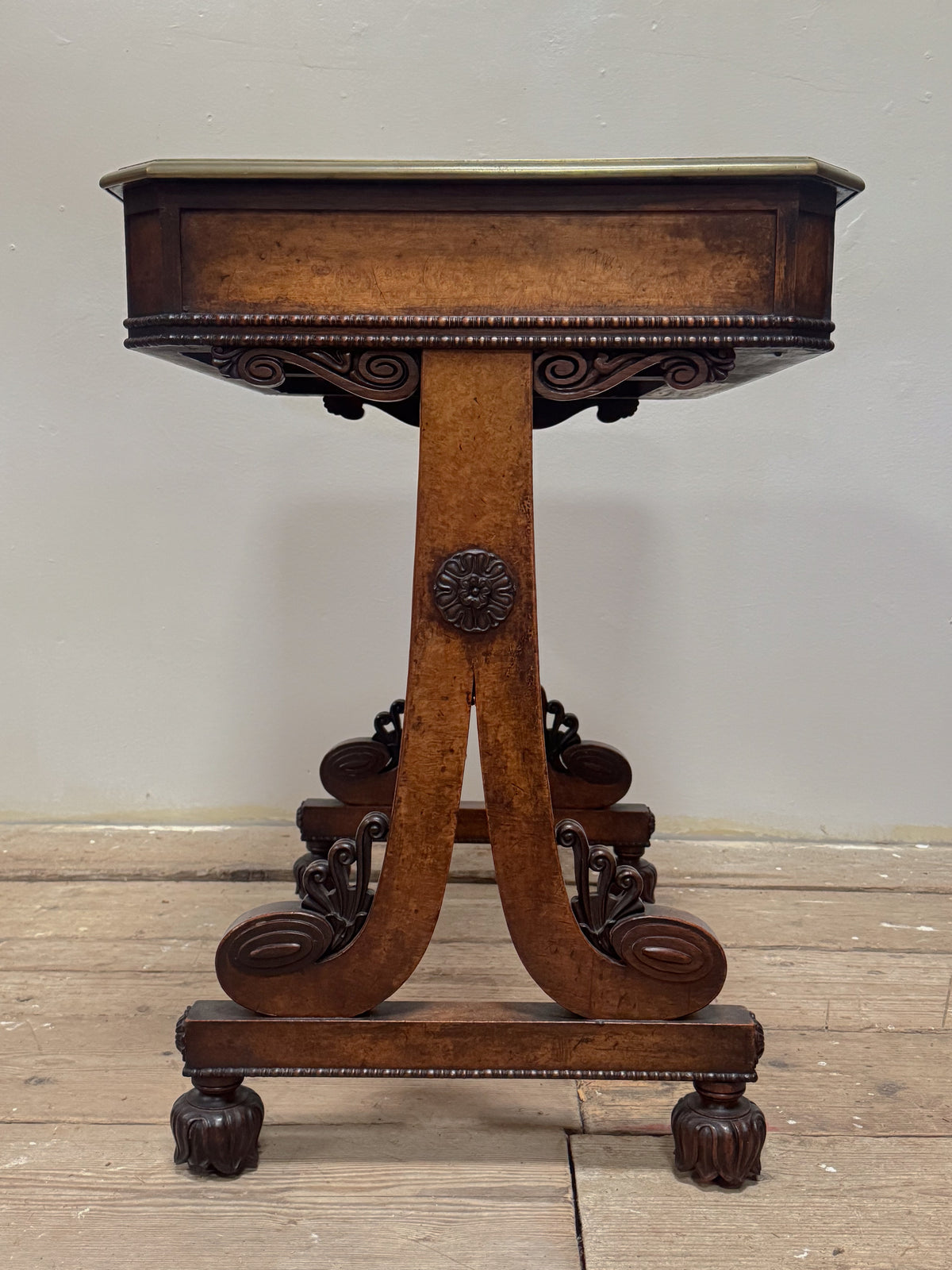 A Regency Pollard Oak Writing Table