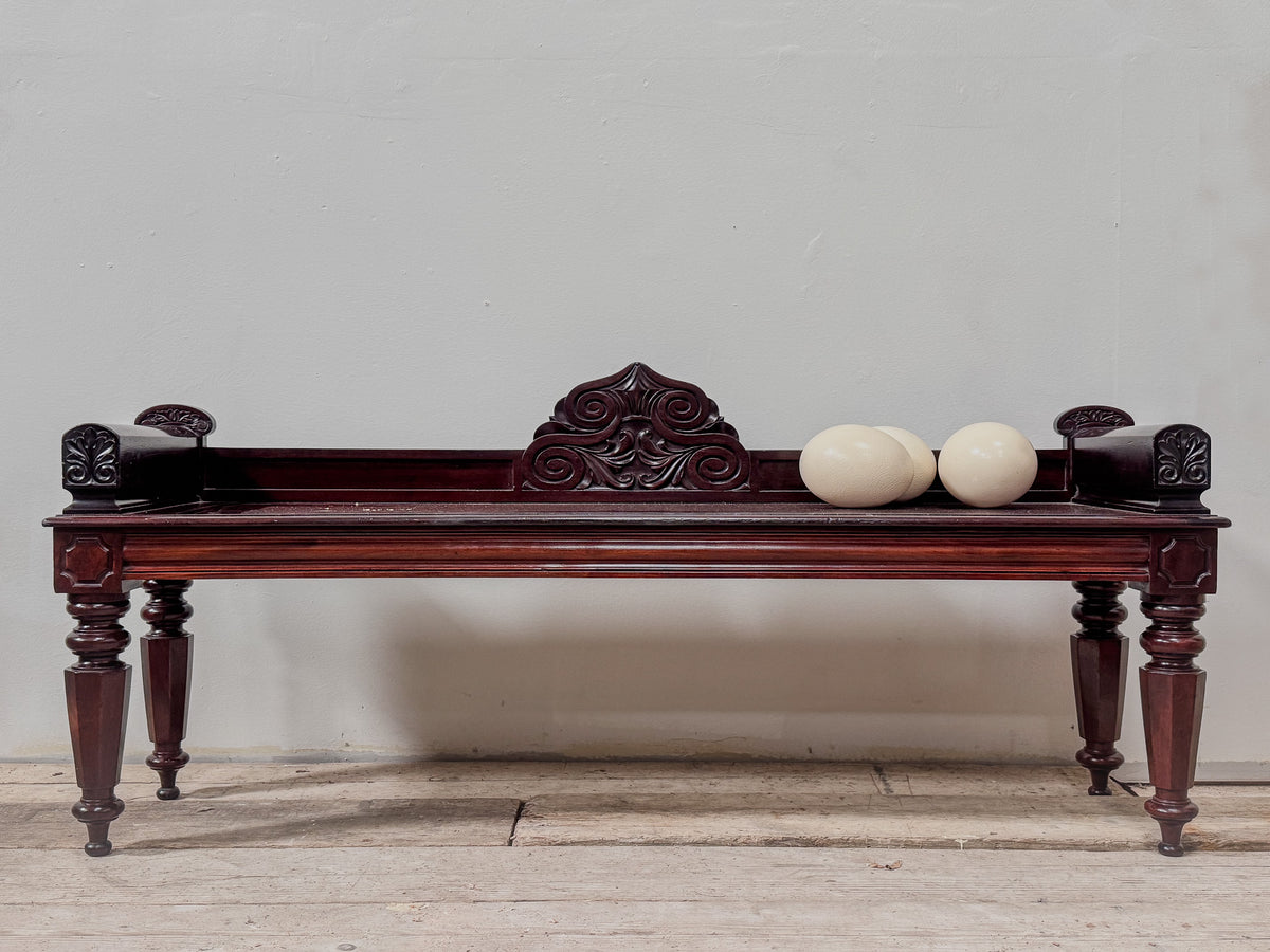 An Irish Regency Mahogany Hall Bench