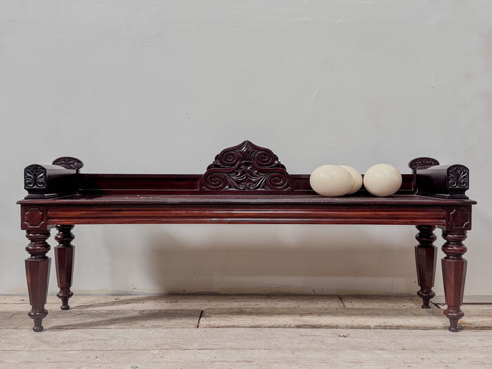 An Irish Regency Mahogany Hall Bench