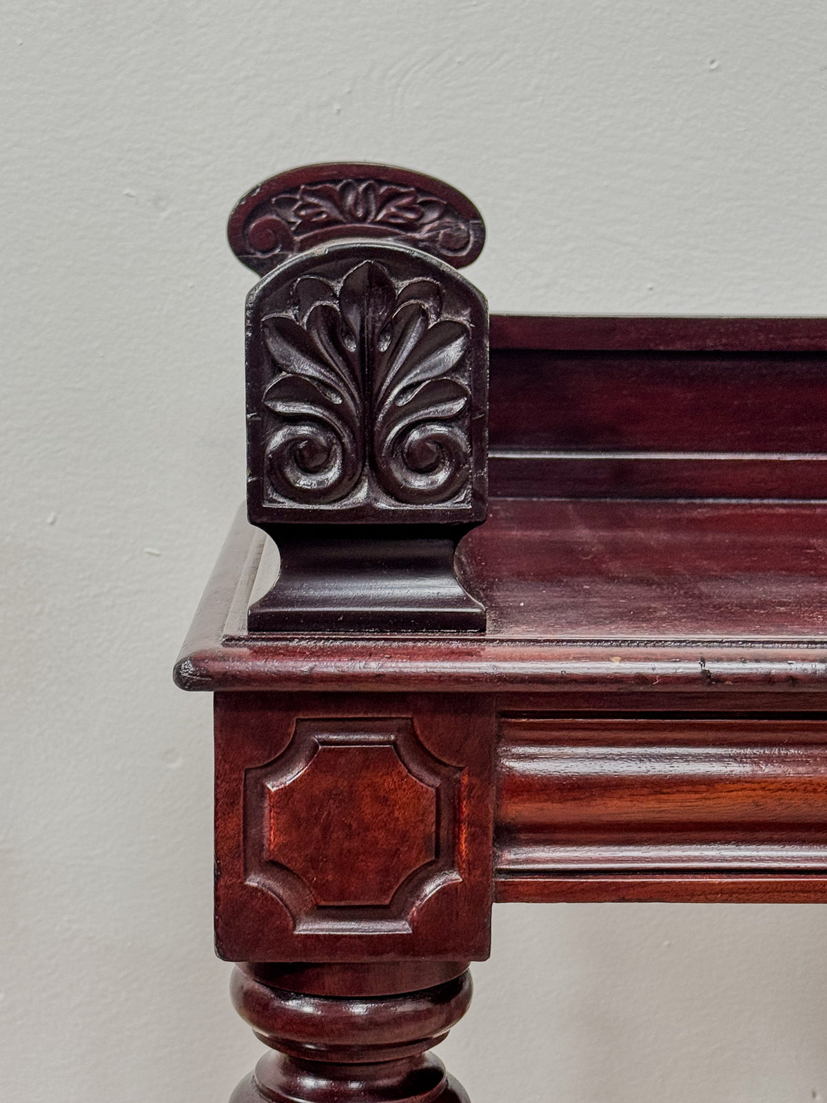 An Irish Regency Mahogany Hall Bench