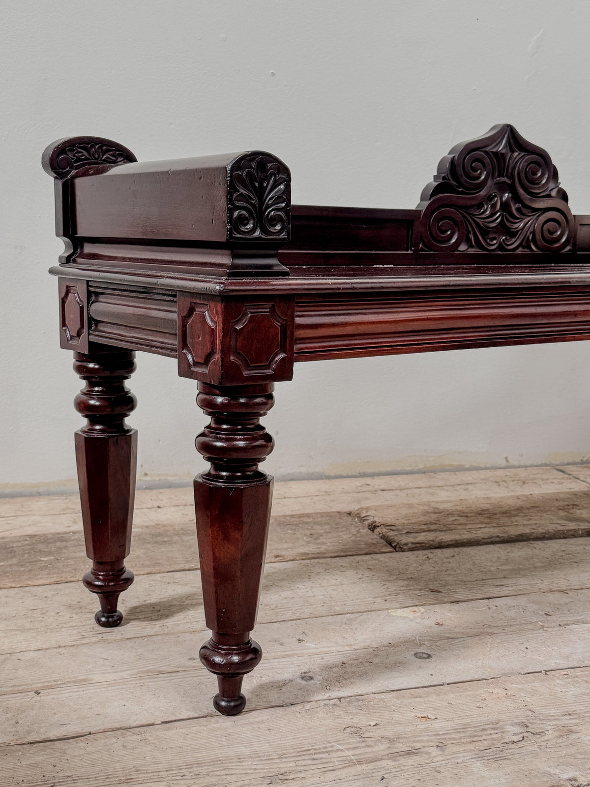 An Irish Regency Mahogany Hall Bench
