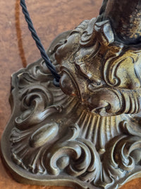 A Mid 19th Century Toleware and Brass Lamp