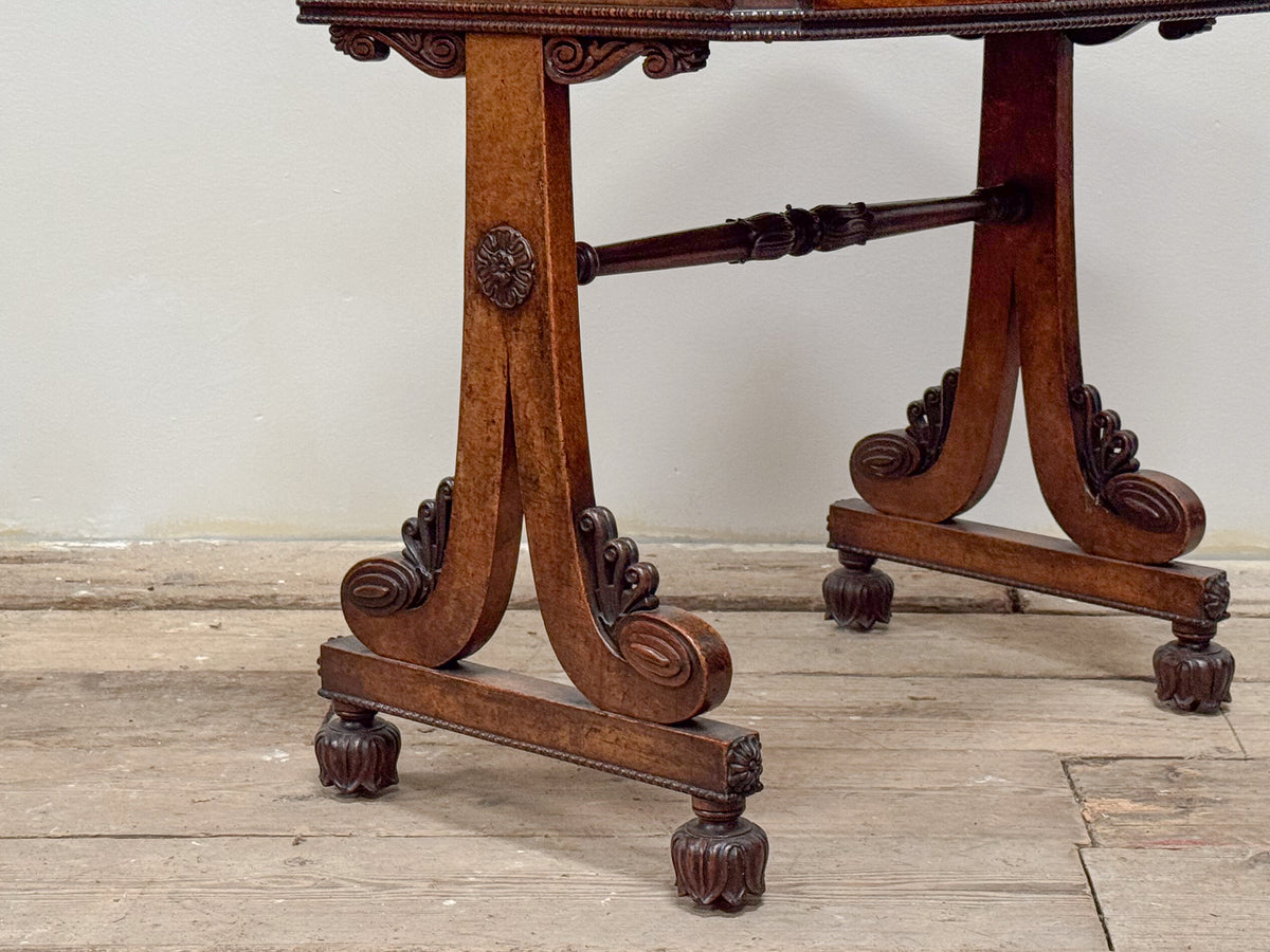 A Regency Pollard Oak Writing Table