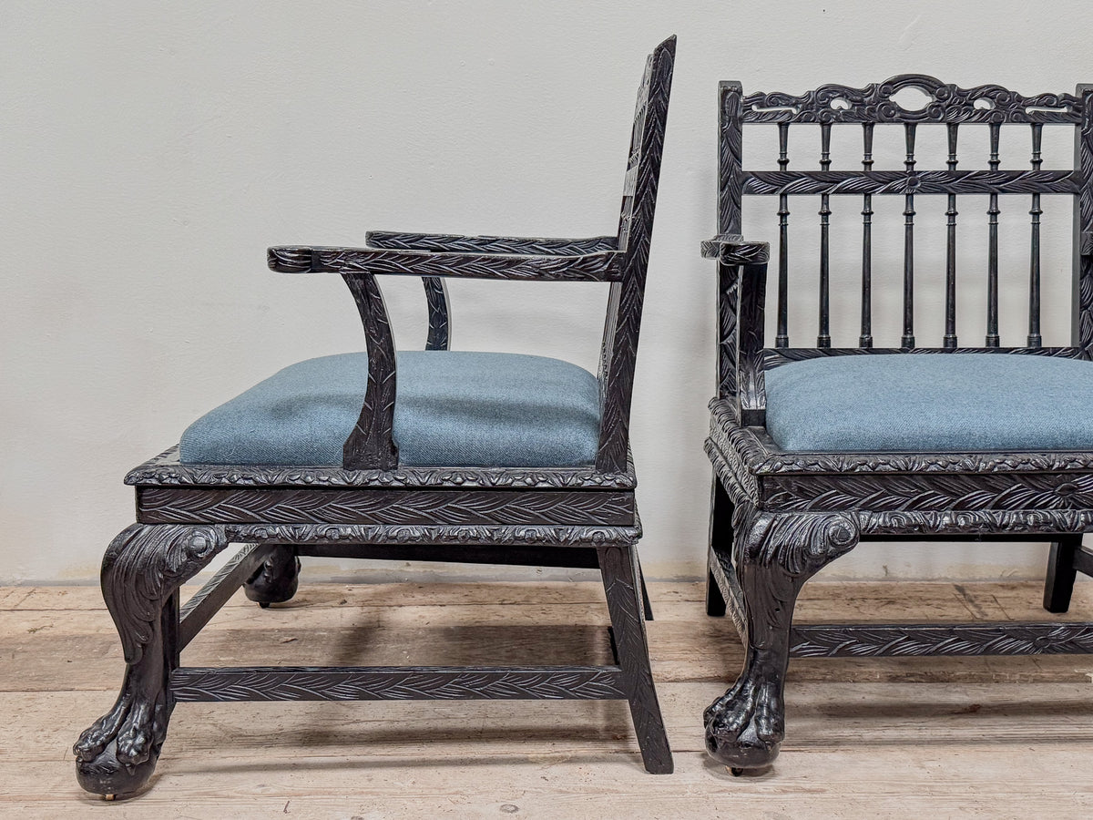 A Pair of 19th Century Anglo Indian Low Chairs